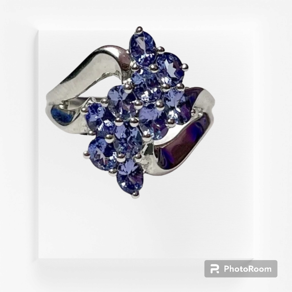 Vintage Natural Tanzanite Waterfall Ring Size 9.75 - Picture 4 of 10